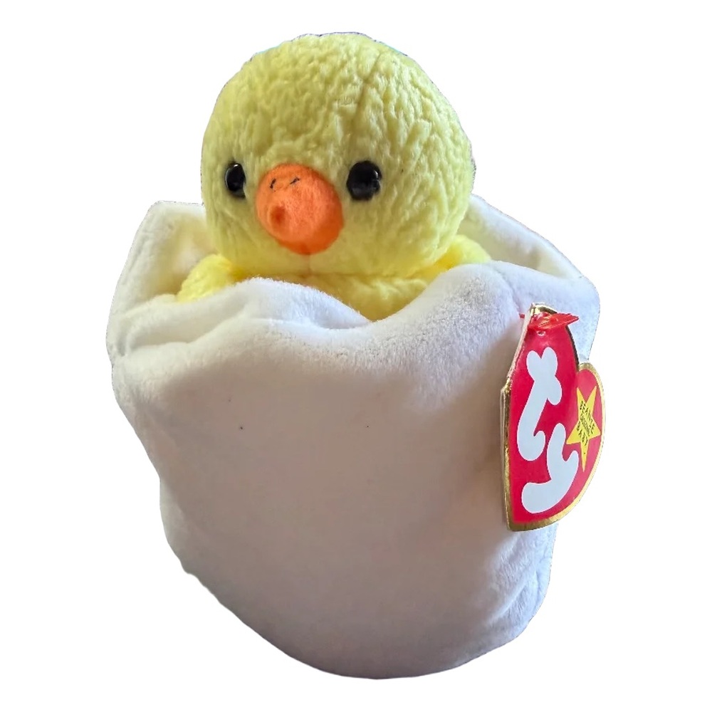 Ty Beanie Baby Eggbert Chick in Egg Plush 1998 Easter Beanie Babies w/ Tag